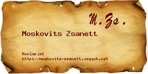 Moskovits Zsanett névjegykártya